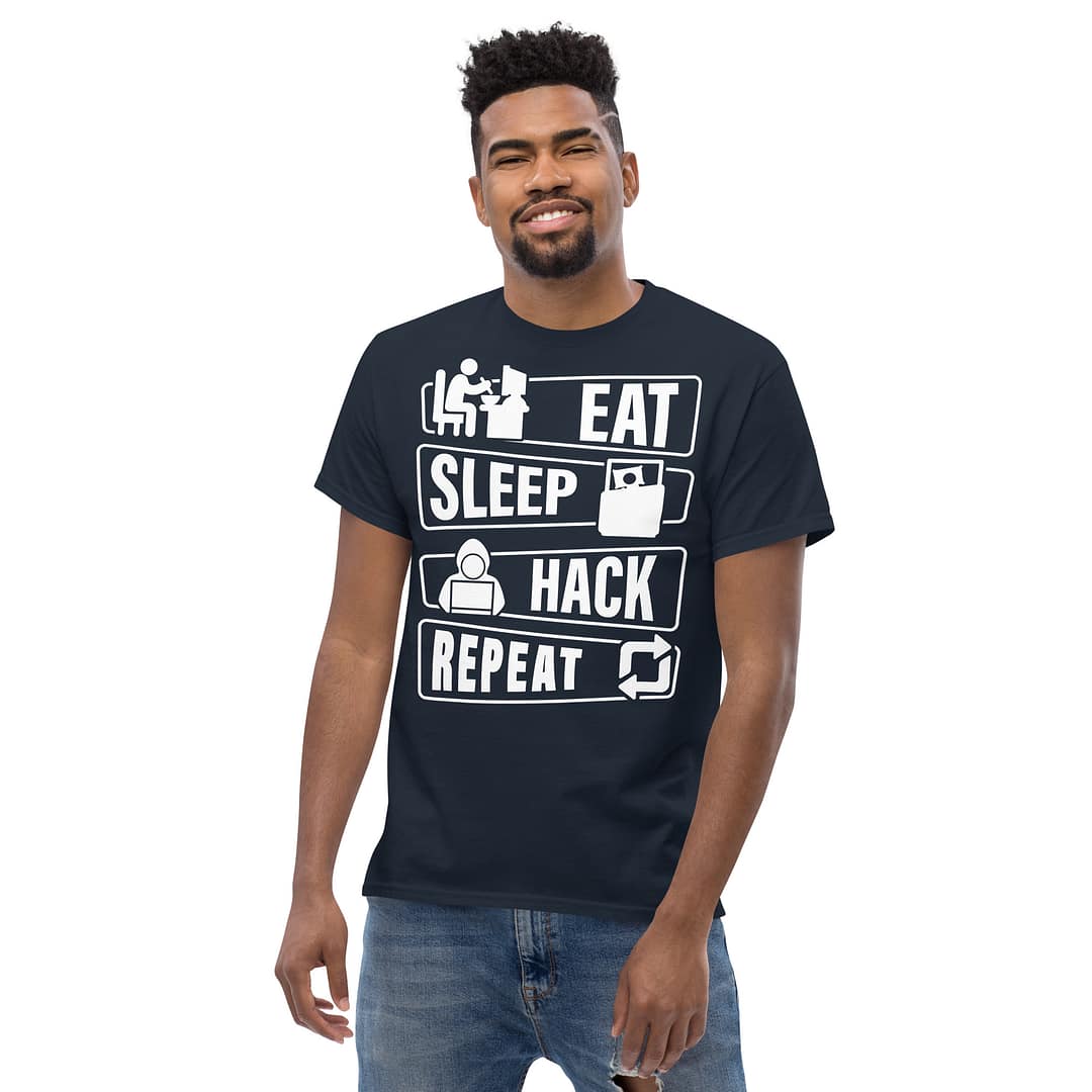 Camiseta Eat Sleep Hack Repeat Oscura - Imagen 5